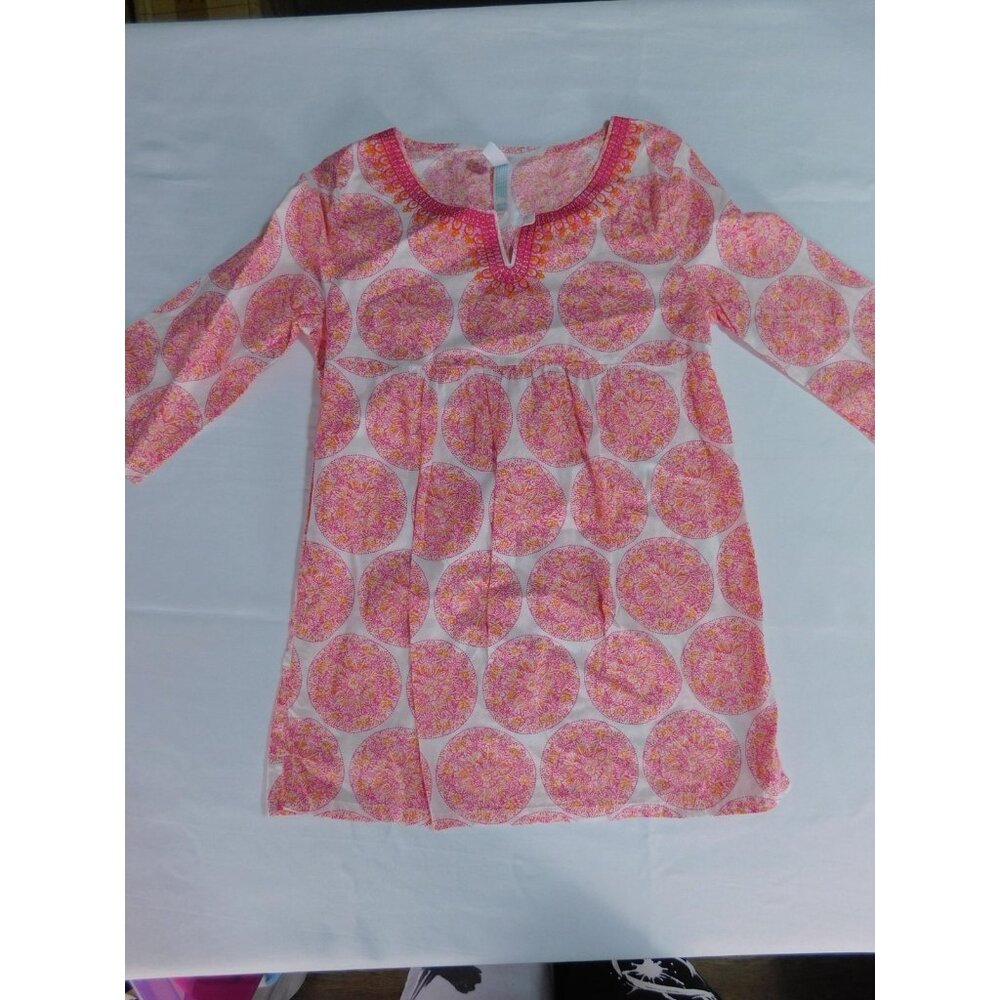 Calypso St. Barth For Target Dress Girls 7-8 Pink Floral Long Sleeve Shift
